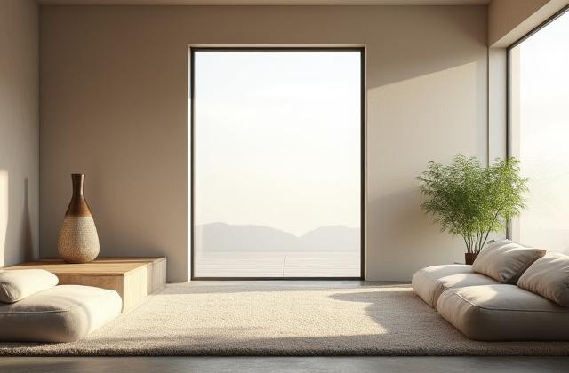 Sound waves in a serene room, symbolizing acoustic wellness